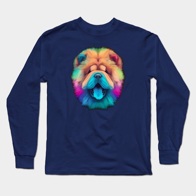 Cute Chow Chow Dog Fluffy Design Long Sleeve T-Shirt by Furrban